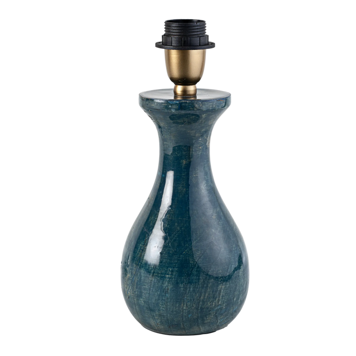 Lagoon Wooden Table Lamp Blue Wash Base Only 13x29cm