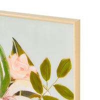 Pink Posies in Jug Framed Glass Print 60x80cm