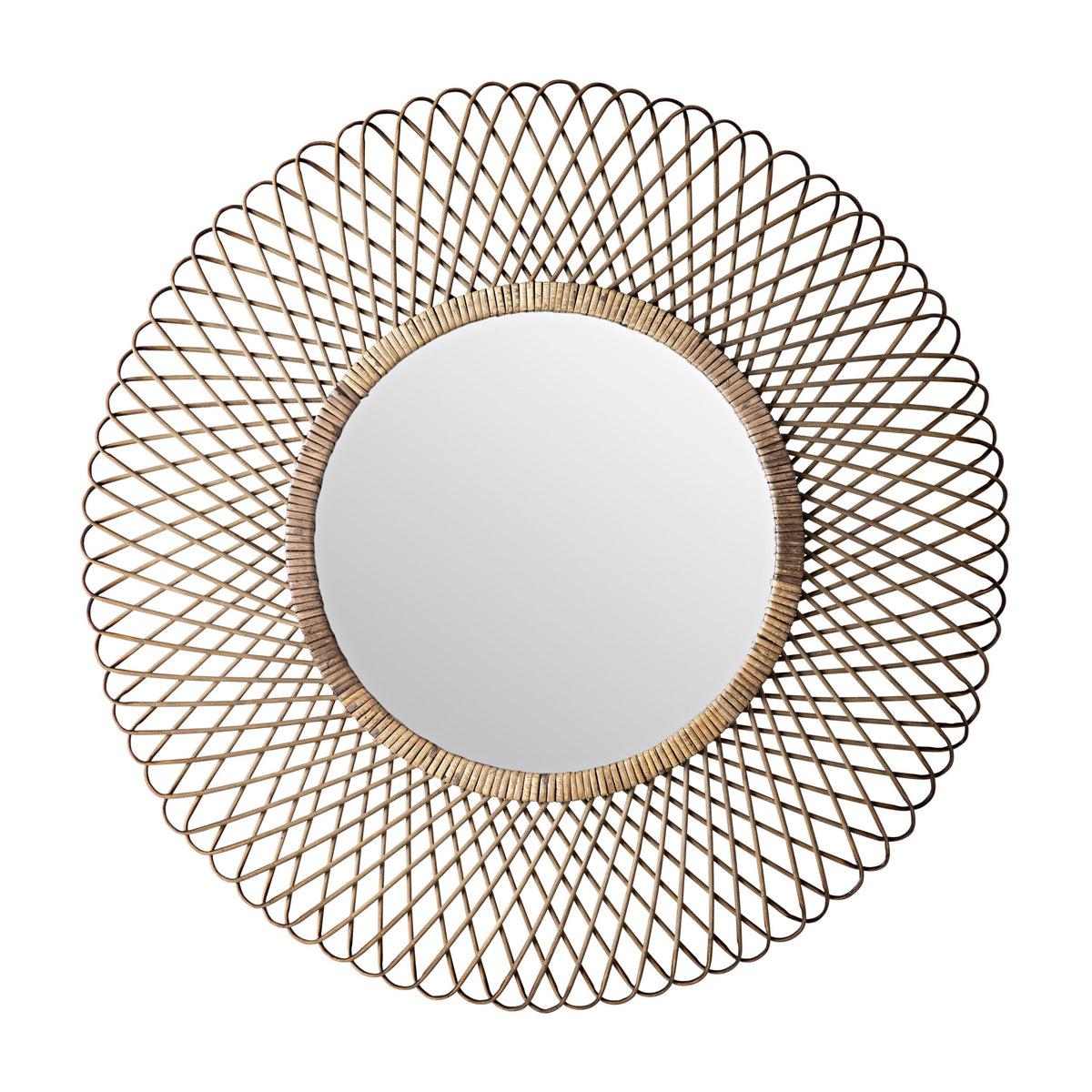 Rattan Circular Mirror 86cm – Early Settler Au