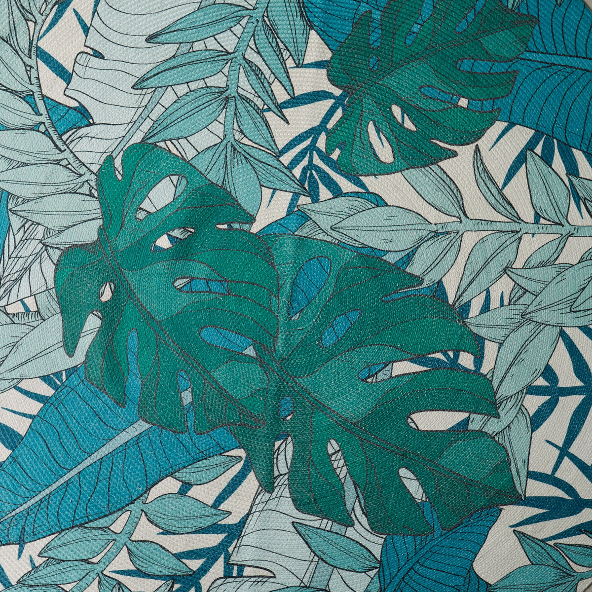 Aruba Blue Green Tropical Print Round Outdoor Rug 180cm Early Settler AU