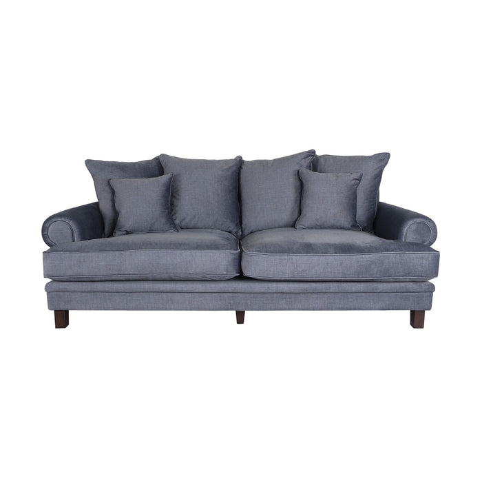 Lisette 3.5 Seater Velvet Deep Sofa Aura Storm