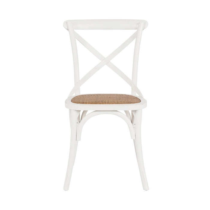 Provincial Cross Back Dining Chair Crisp White