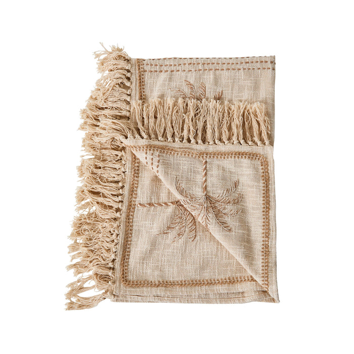 Stitch Palm Breeze Embroidered Throw