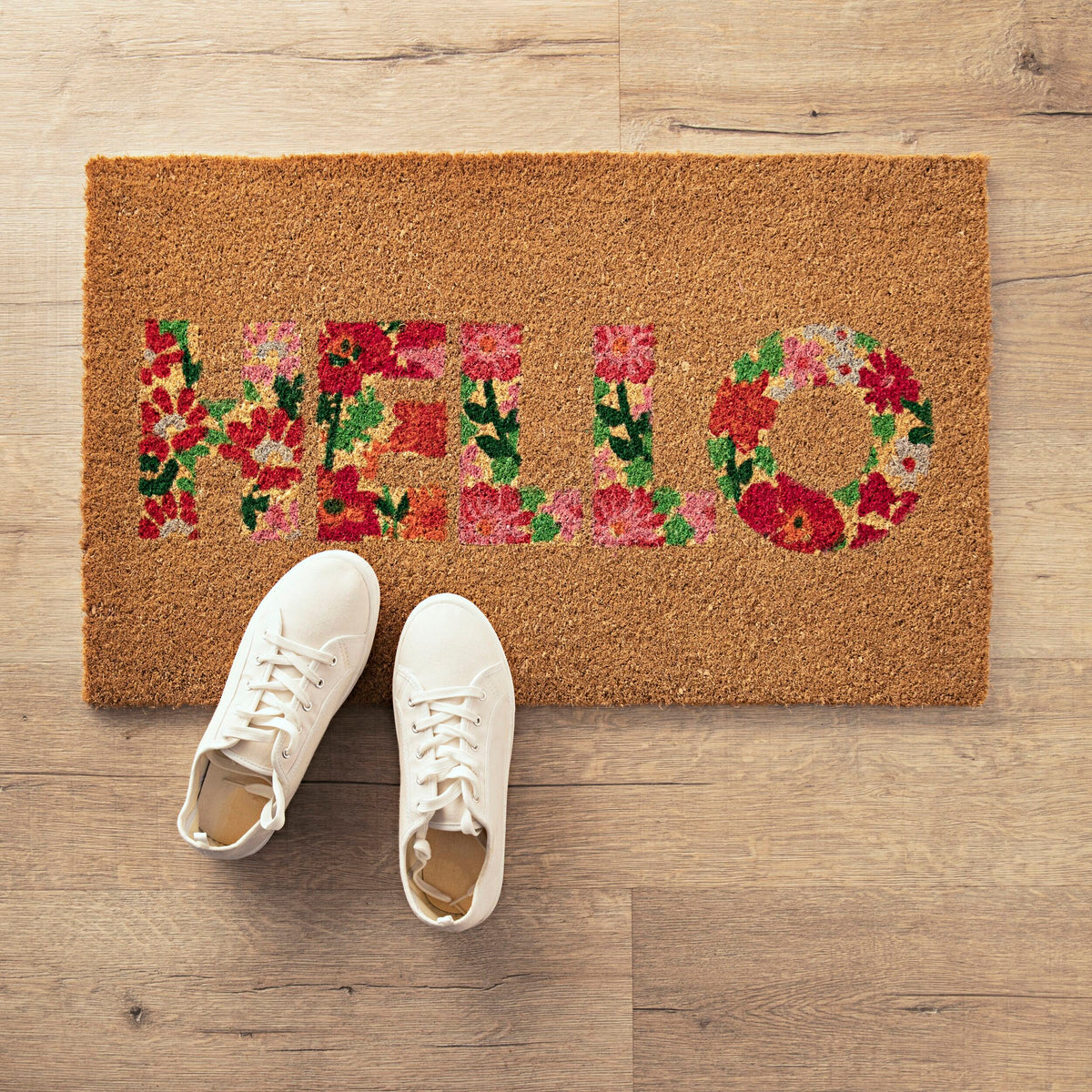 Hello Flower Door Mat 45x75cm Early Settler AU