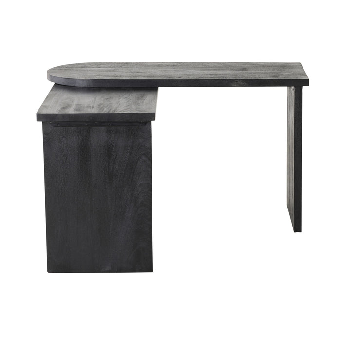 Harrie L Shape Rotating Desk Black