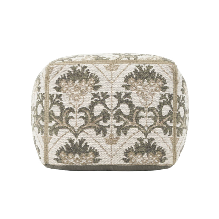 Mystic Loom Pouf Stone Arabesque