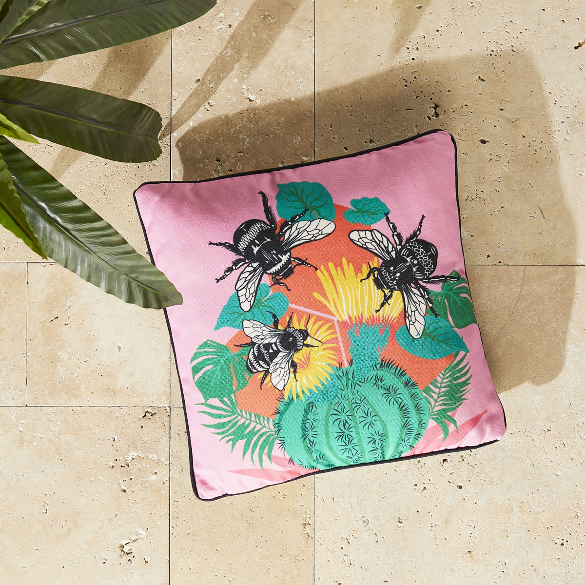 Aruba Cactus Flower with Bee Cushion 45x45cm Early Settler AU