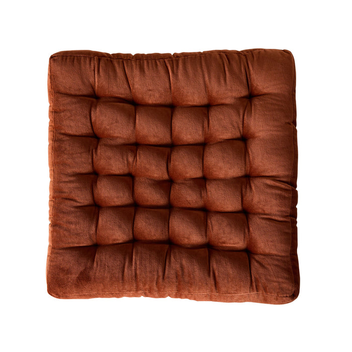 Samy Cotton Velvet Rust Seat Cushion