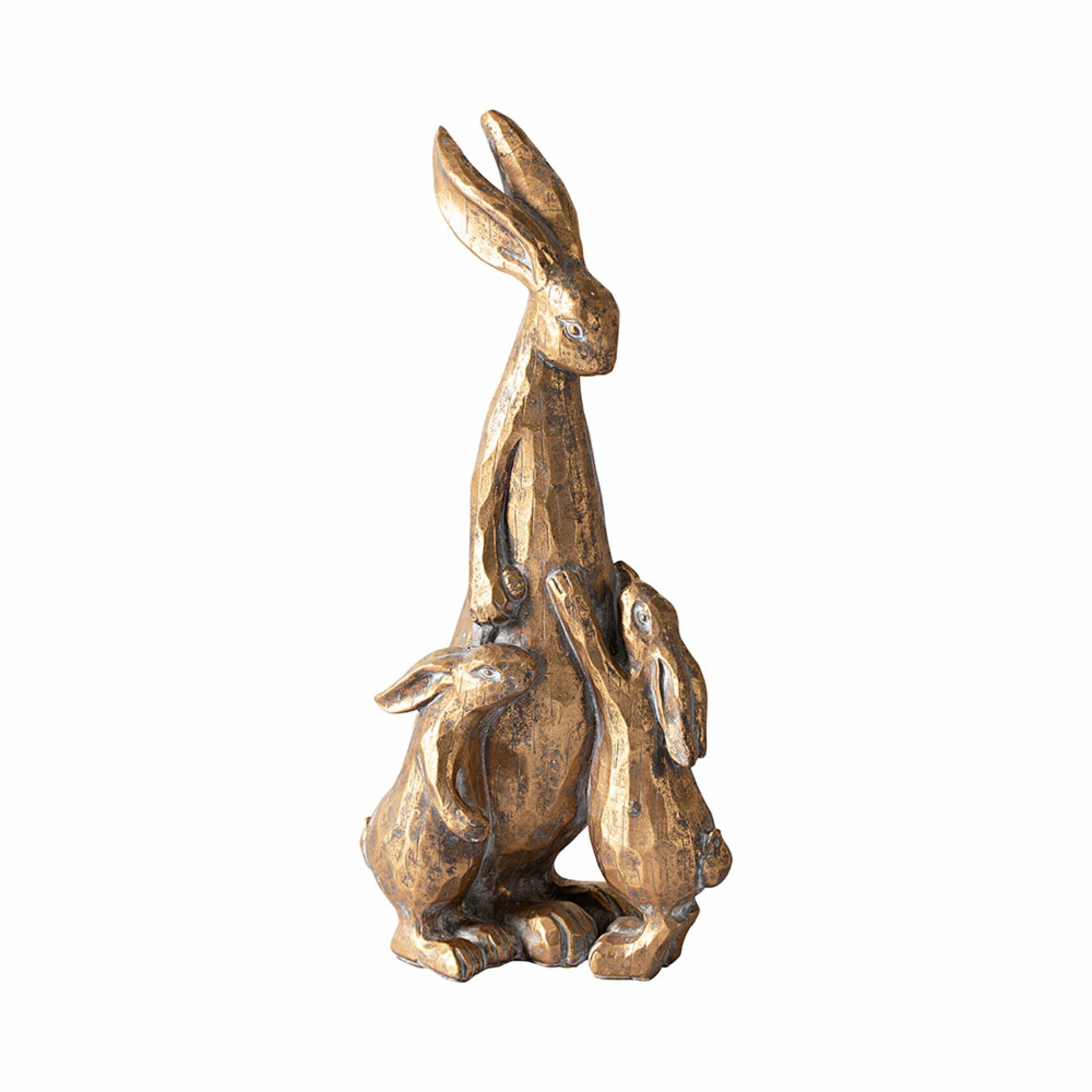 Mother Rabbit Gold Statue 32.5x15x9cm