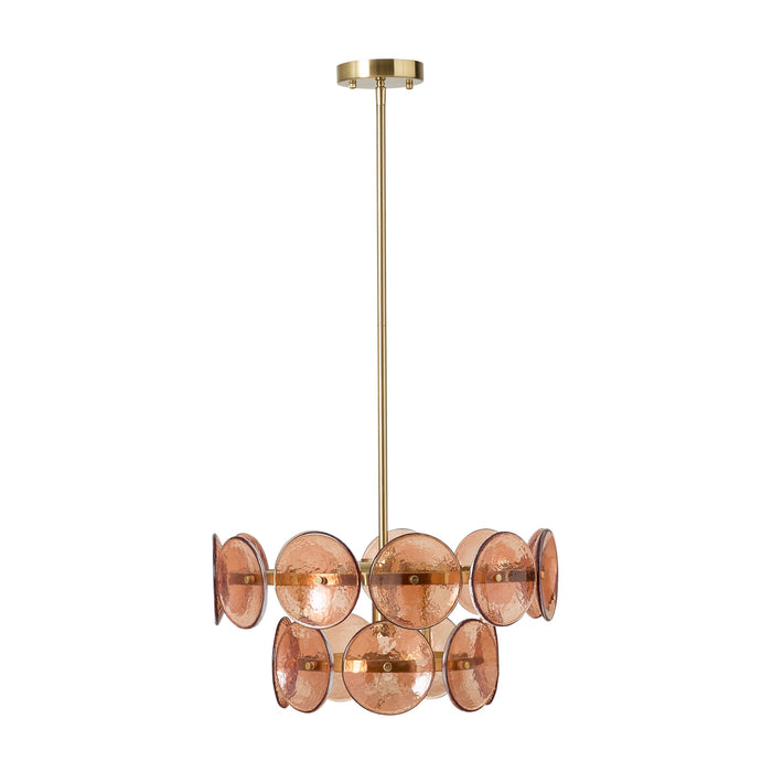 Sonny 4 Light Glass Chandelier Amber 50cm