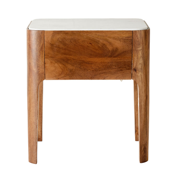 Adore Marble Top Single Drawer Bedside Table