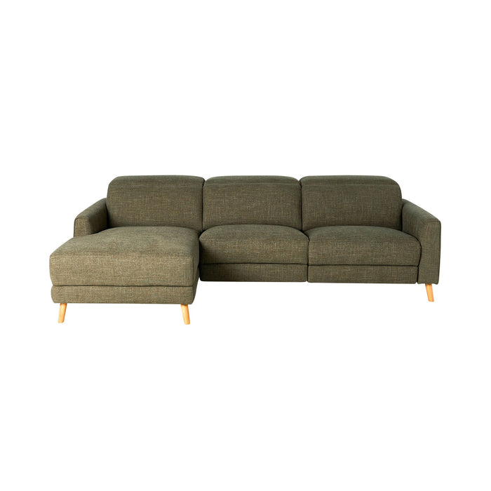 Dunaway 3 Seater Recliner Chaise Sofa Daintree Green