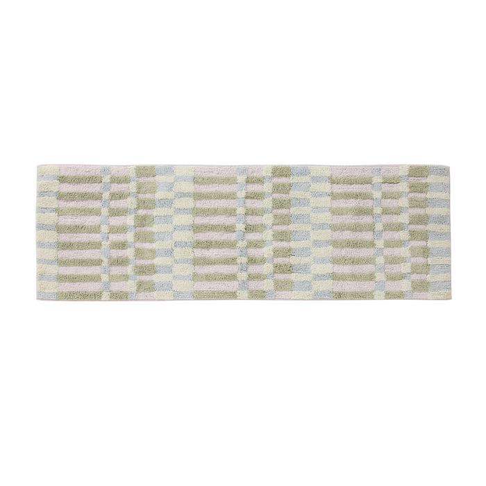 Maison Hi Lo Bath Runner Lilac Check