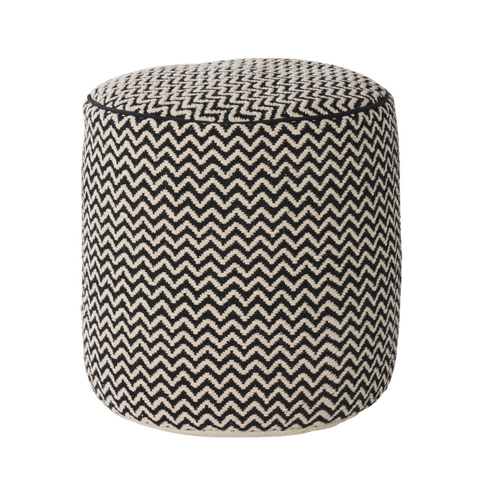 Bellevue Chevron Round Pouf