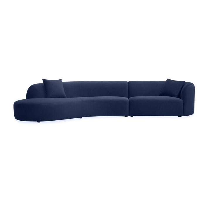 Wylder 4 Seater Curved Sofa Velvet Indigo