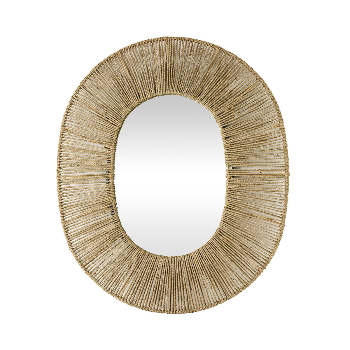 Cassis Twisted Seagrass Oval Wall Mirror 80x2.5x100cm Early Settler AU