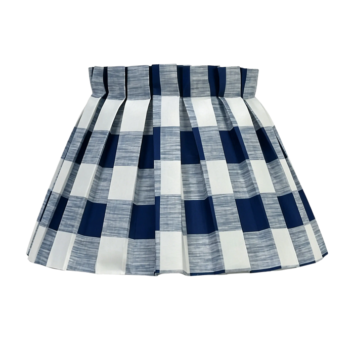 Elsie Gingham Tapered Shade Navy 35cm