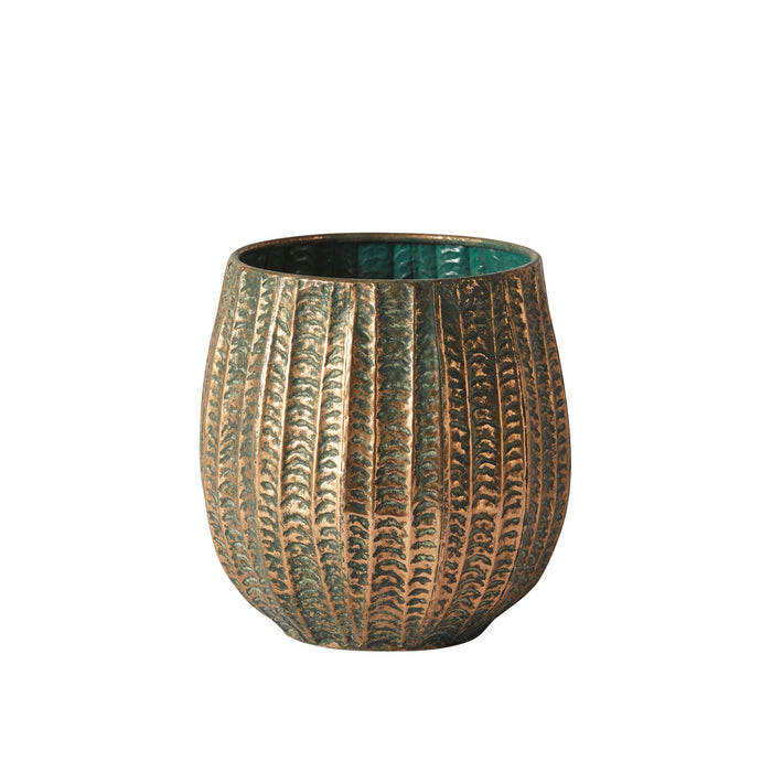 Avani Metal Ribbed Pot Small 27x27xcm