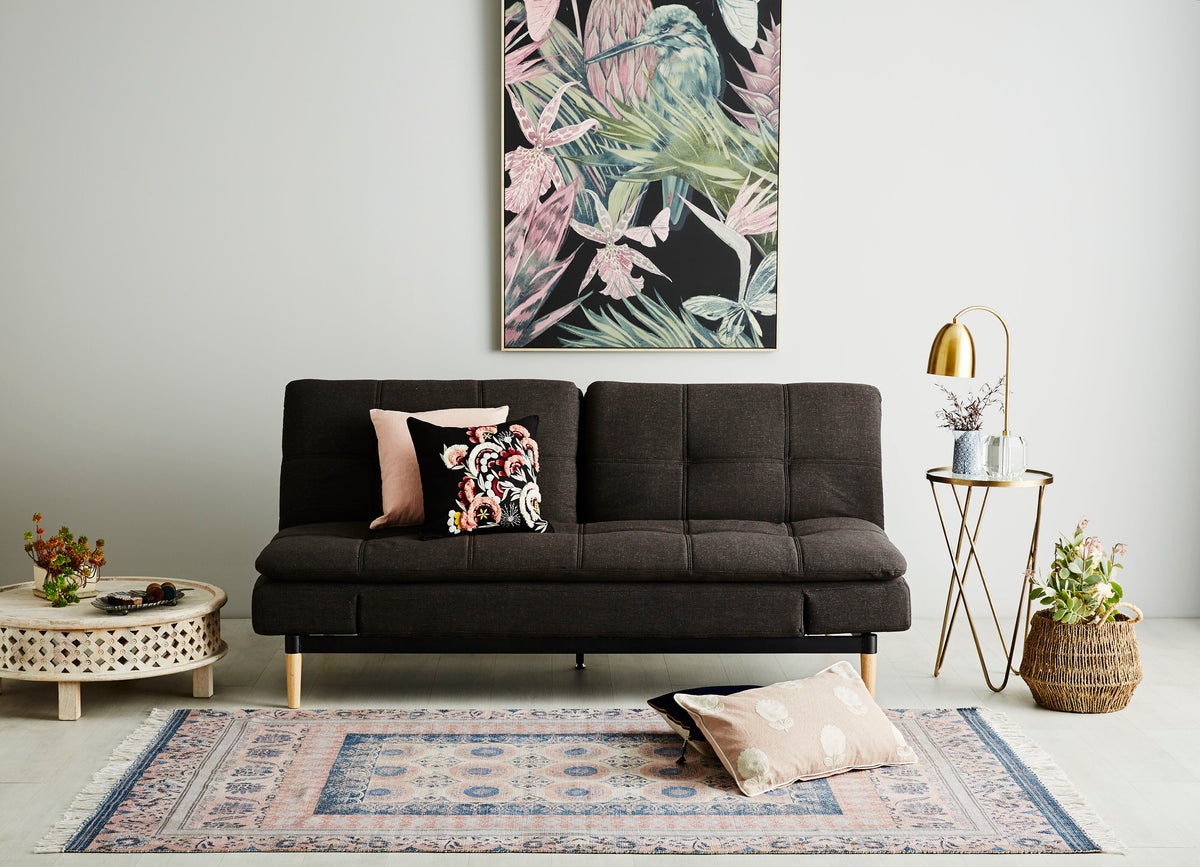 Ashika Glass & Gold Side Table 40x40x68cm Early Settler AU