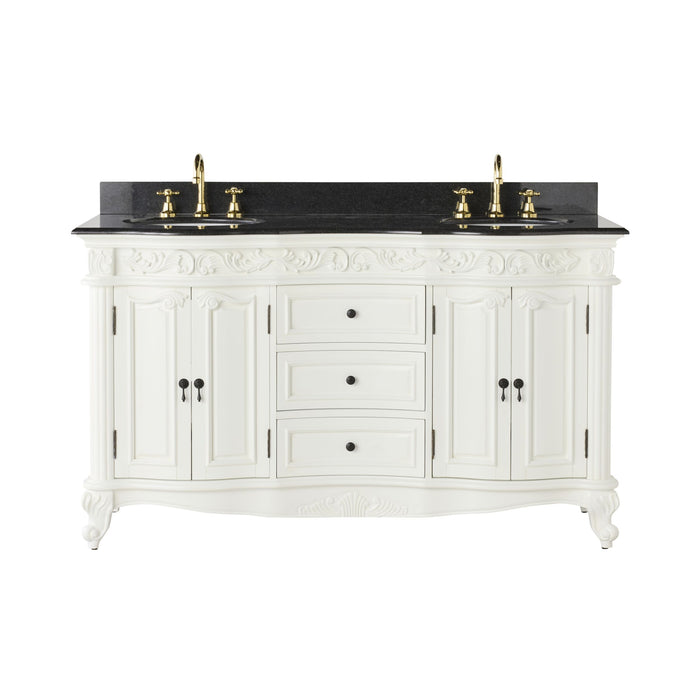 Rosette Granite Top Double Vanity White 1550mm