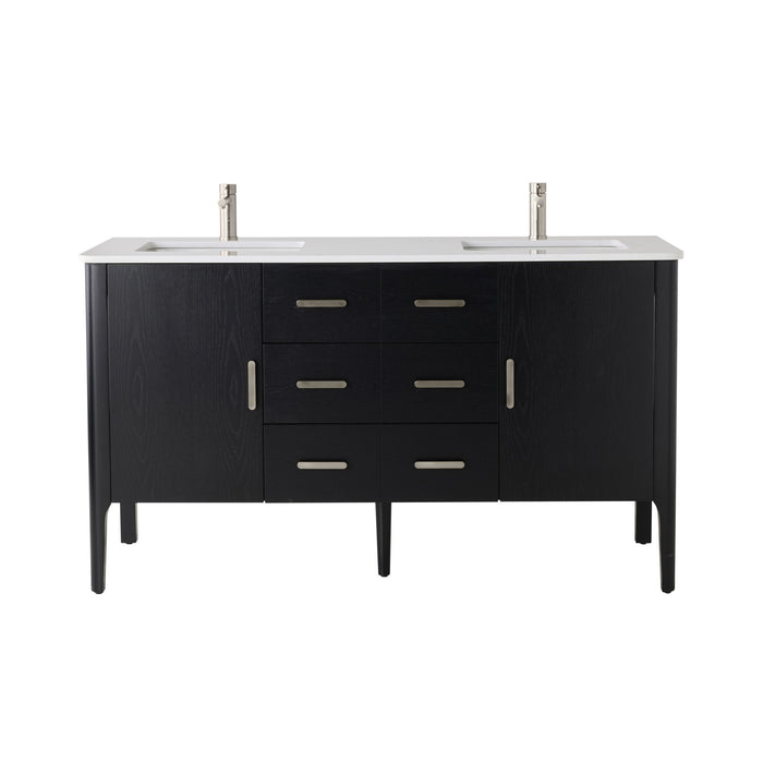 Odin Double Vanity Black Oak 1550mm