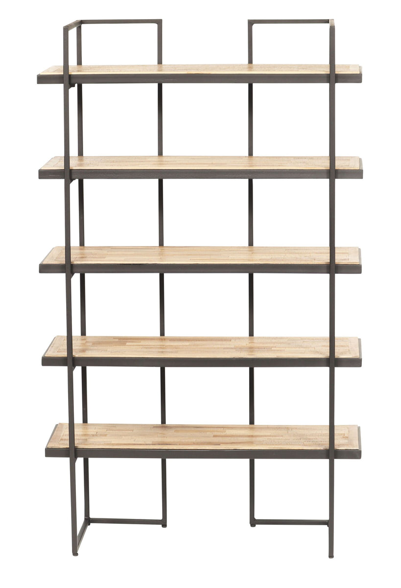 Spence Recycled Teak Bookcase 90x34x150cm Natural Early Settler AU