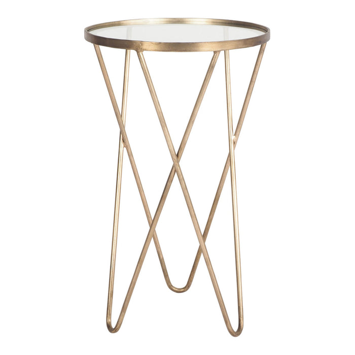 Ashika Glass & Gold Side Table 40x40x68cm