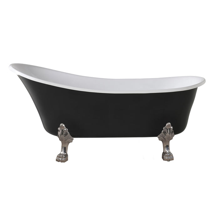 Alto Black Bath 1700mm with Chrome Feet Package
