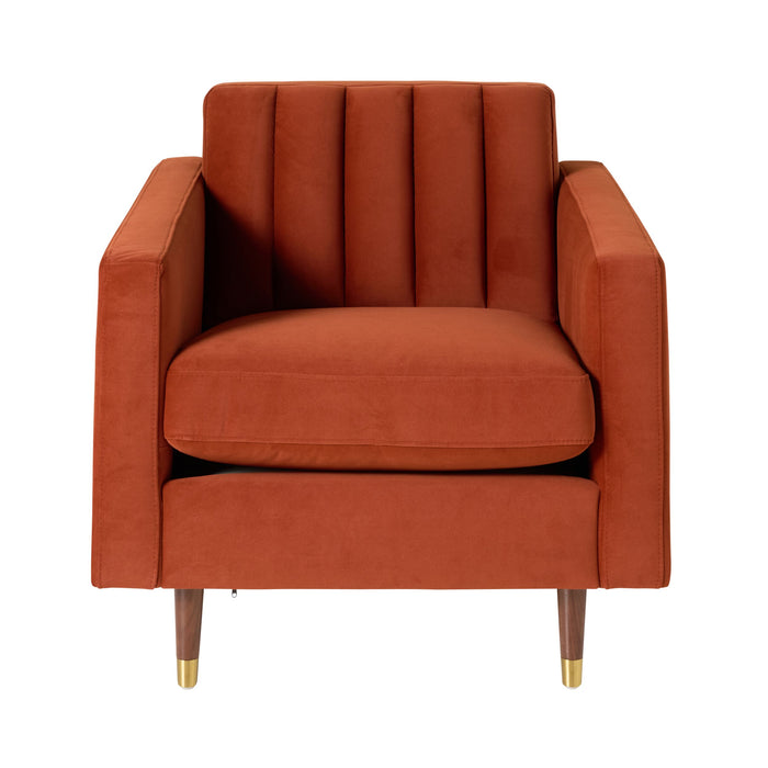 Stitch Velvet Armchair Copper