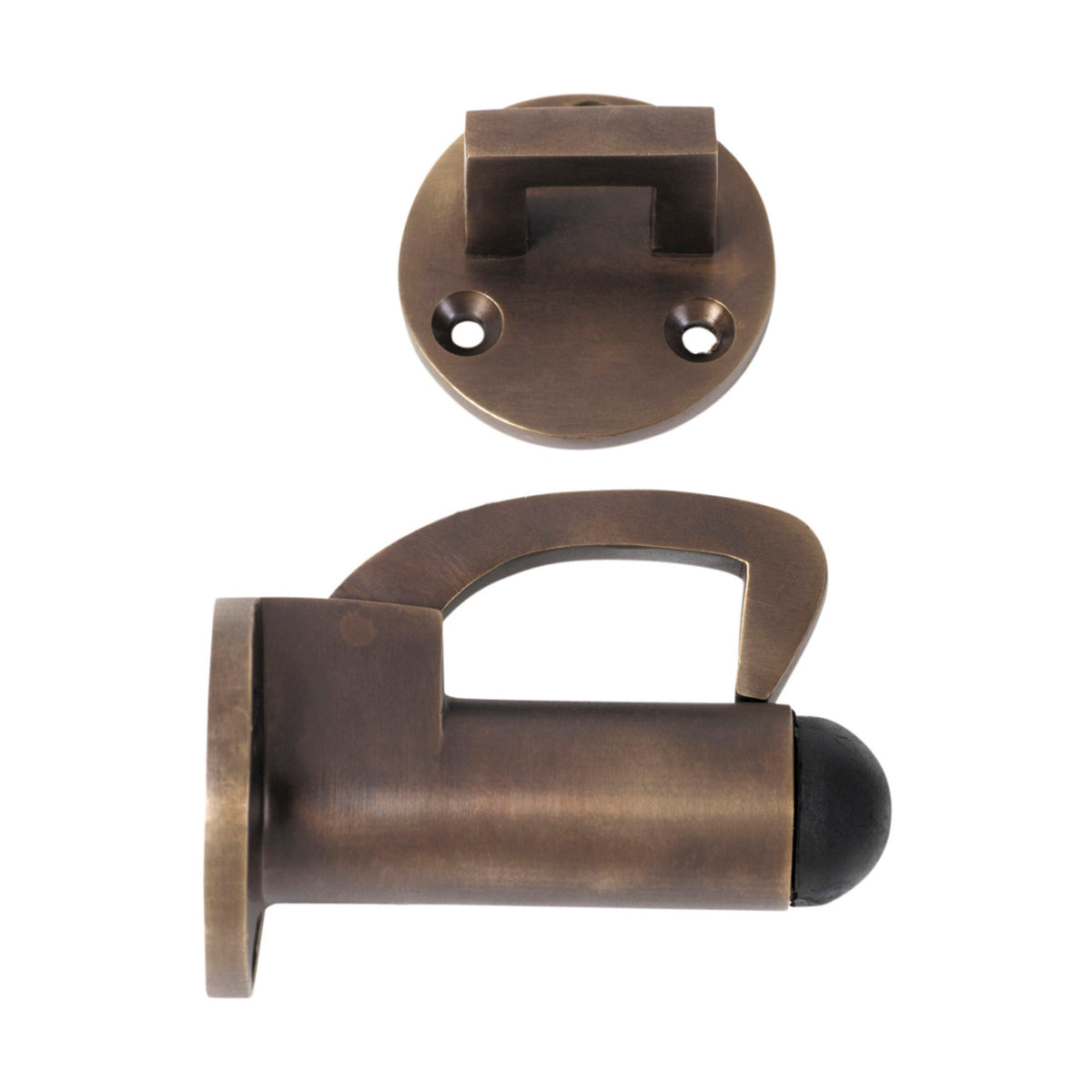 2352 Door Stop Hook Antique Brass D39xP70mm Early Settler AU