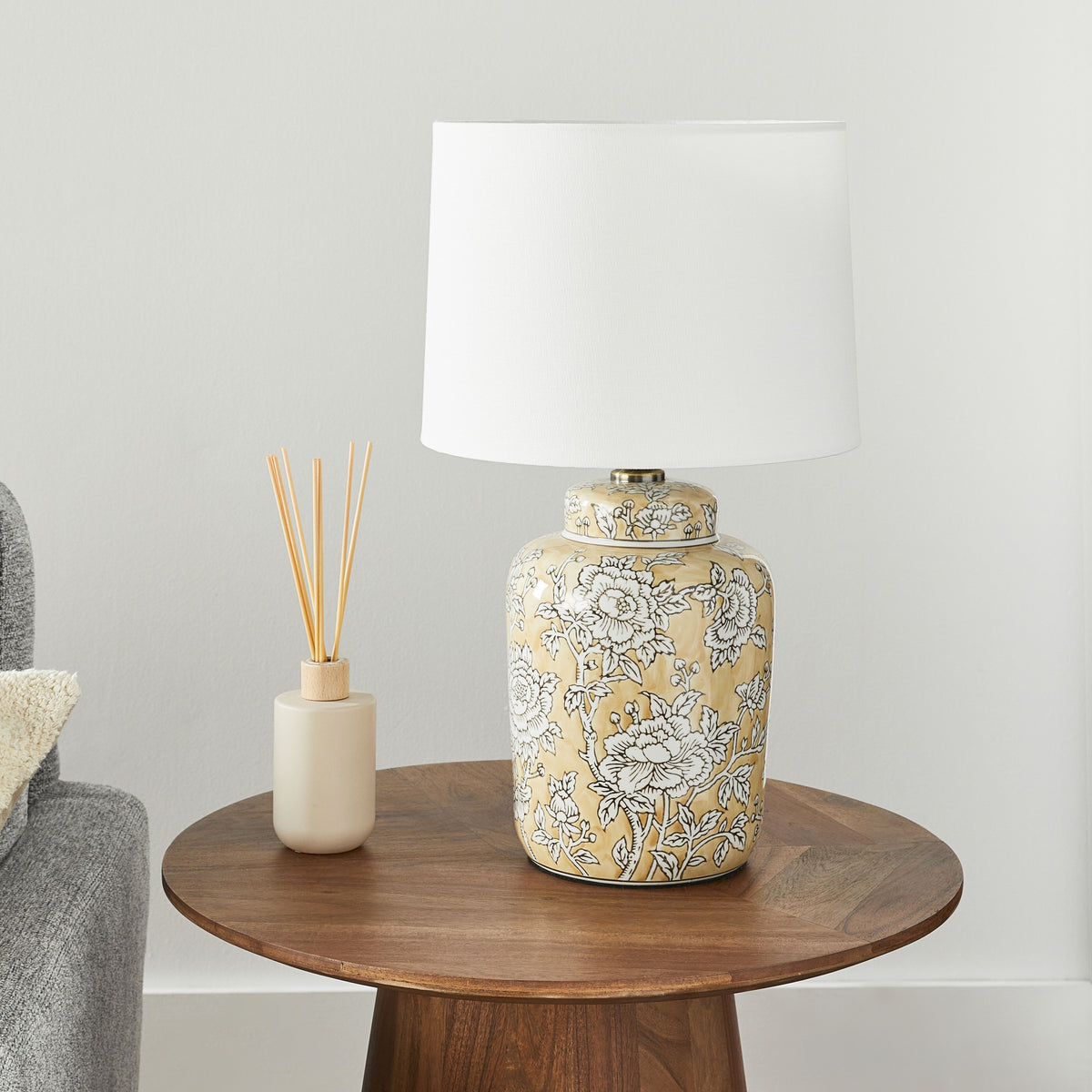 Floral Apricot Table Lamp 51cm – Early Settler AU