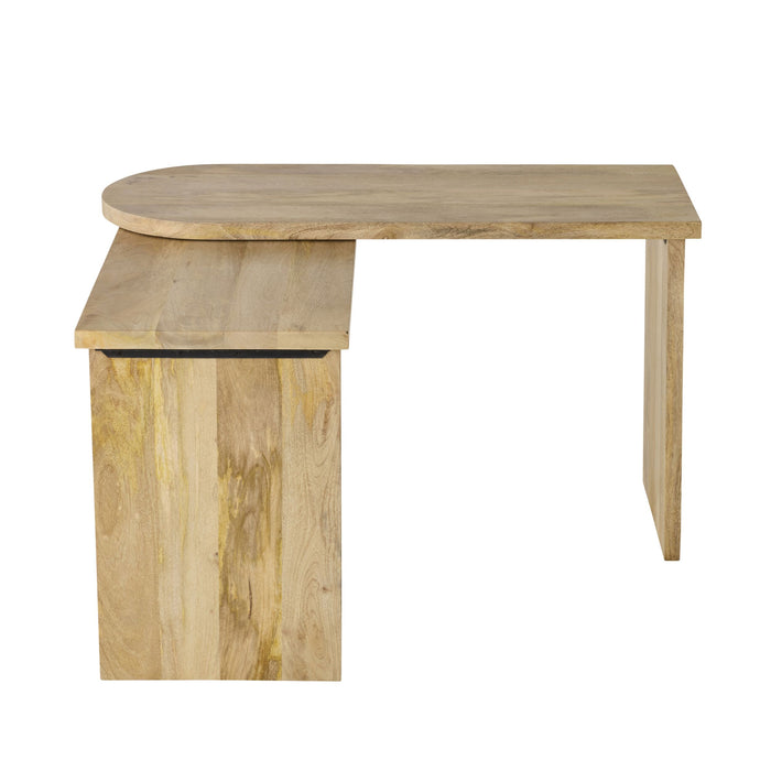 Harrie L Shape Rotating Desk Natural