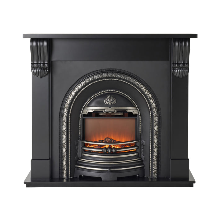 Belford Black Mantel with Regent Electric Insert Package