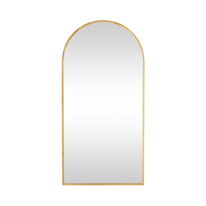 Natural Wooden Arched Floor Mirror 90x180cm