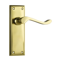 1076 Door Lever Camden Latch Pair Polished Brass H152xW50xP60mm