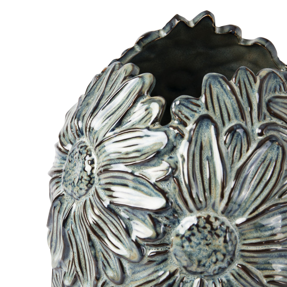 Valencia Diasy Round Vase Denim