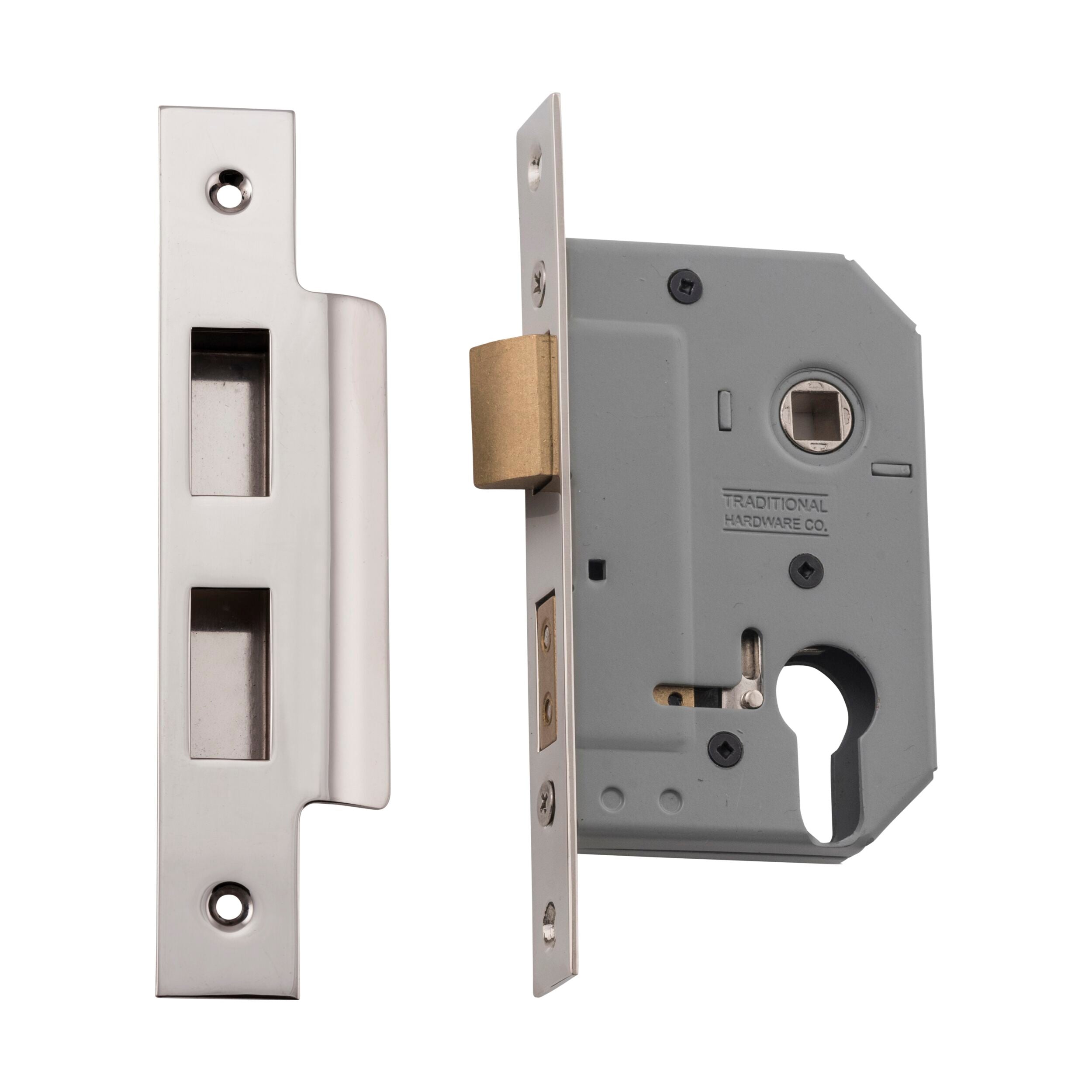 6162 Mortice Lock Euro Polished Nickel CTC47.5mm Backset 46mm