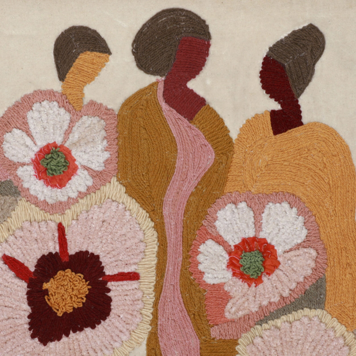 Bloomed Muses Embroidered Framed Wall Art