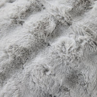 Luxe Bobble Faux Fur and Velvet Throw Silver 130x170cm