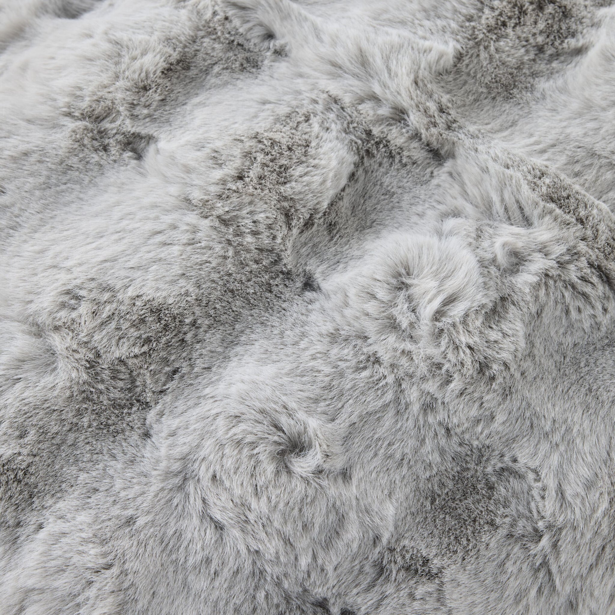 Luxe Bobble Faux Fur and Velvet Throw Silver 130x170cm