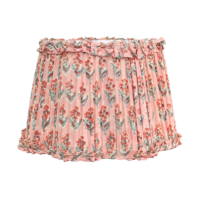 Loni Scallop Tapered Shade Peach Floral 35cm