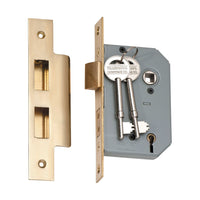 2142 Mortice Lock 5 Lever Polished Brass CTC57mm Backset 46mm