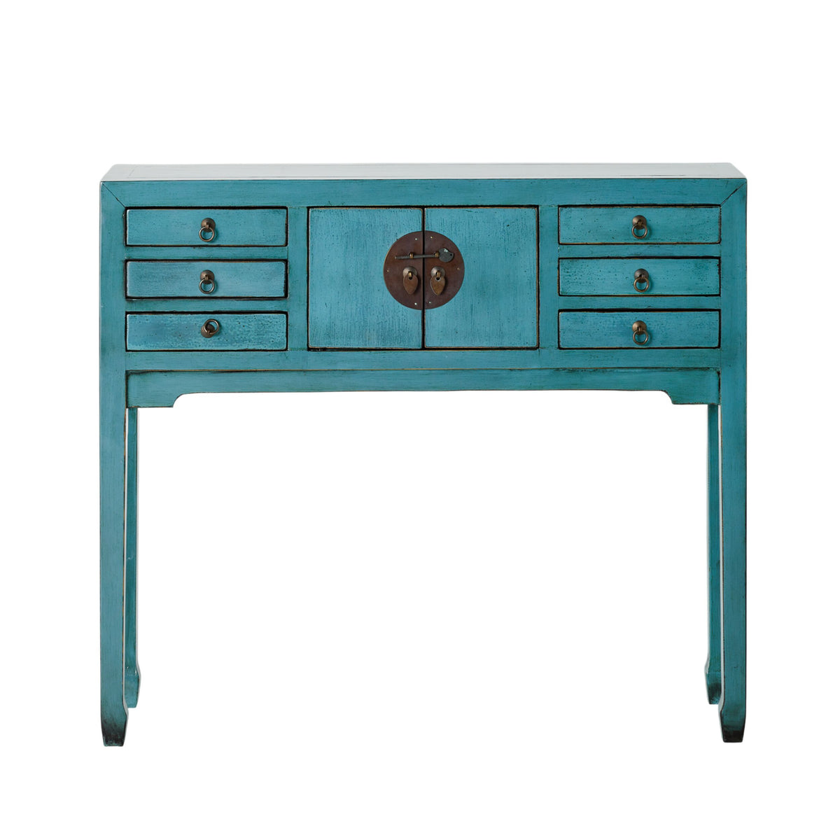 Sansha 2 Door & 6 Drawer Console Table Turquoise – Early Settler Australia