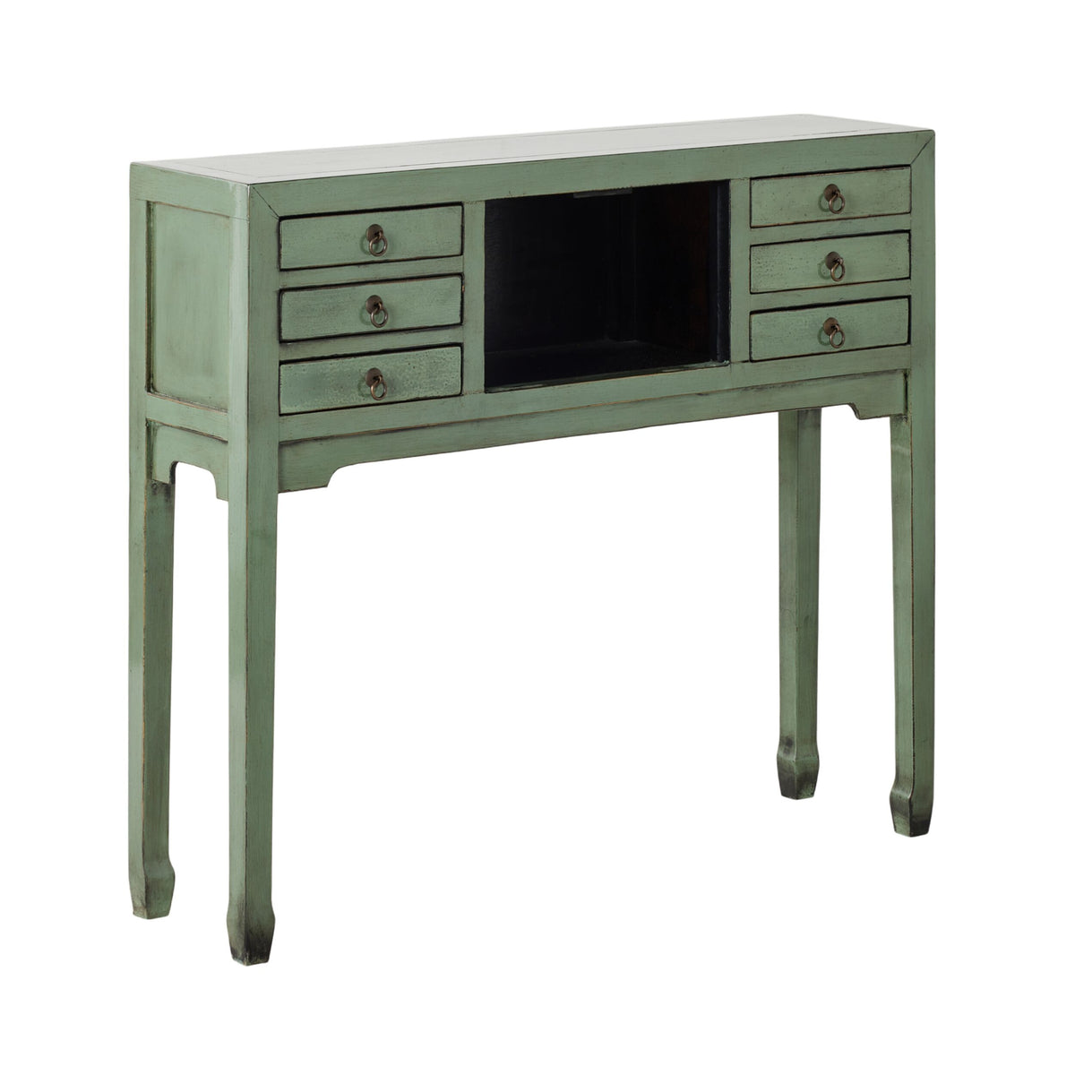 Sansha 2 Door & 6 Drawer Console Table Sage Green