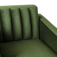 Stitch Velvet Armchair Juniper Olive