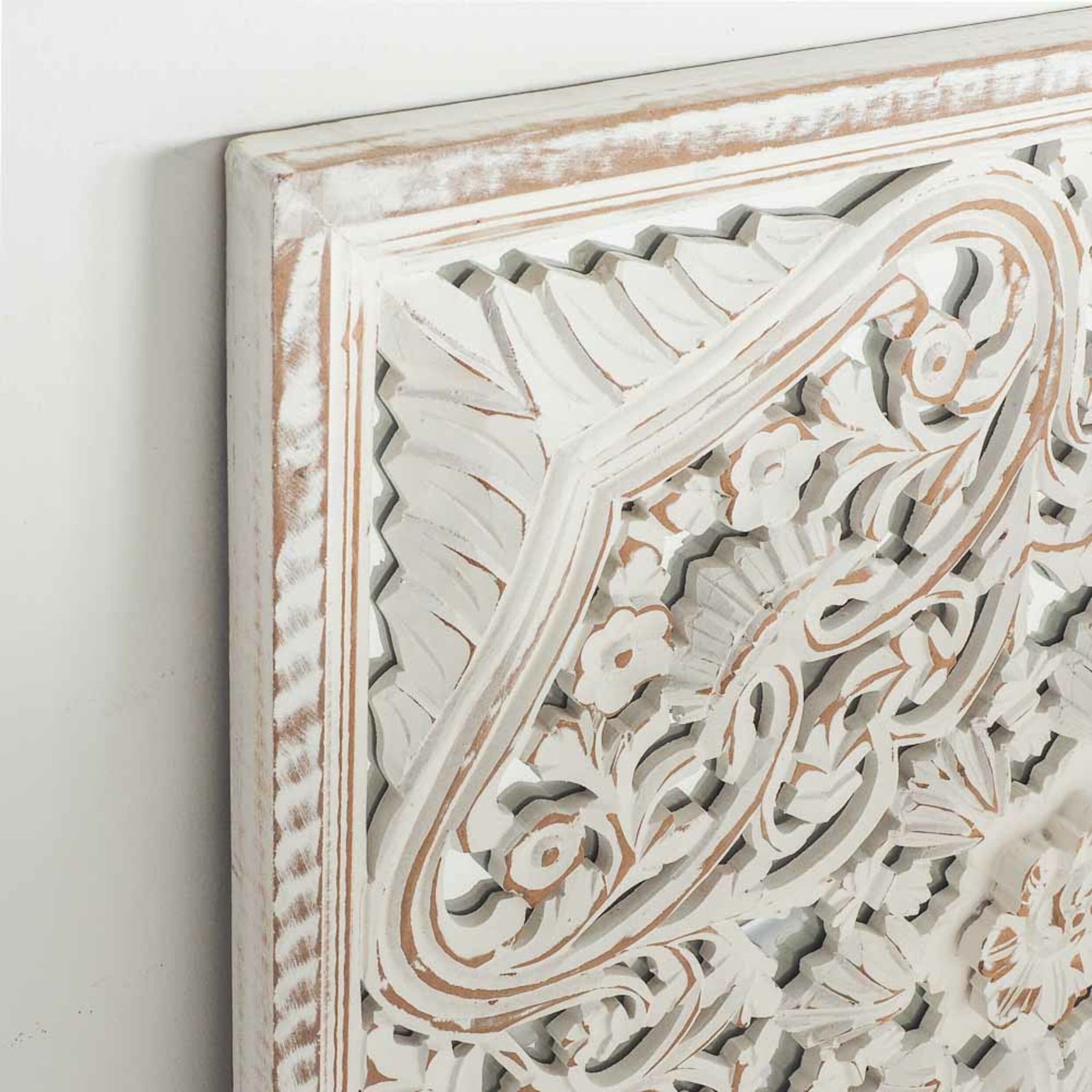 Frieze Square Hand Carved White Panel 90x90cm
