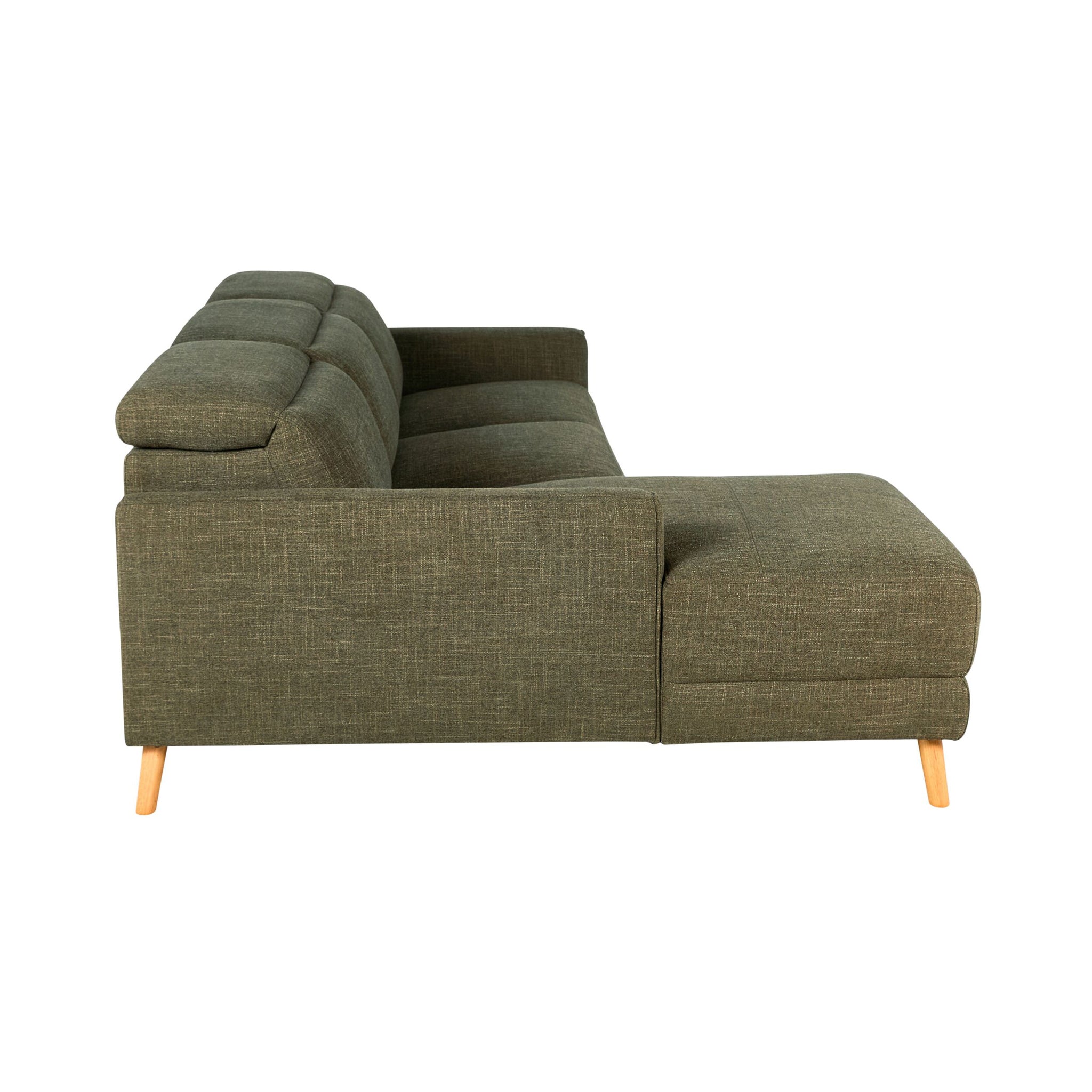 Dunaway 3 Seater Recliner Chaise Sofa Daintree Green