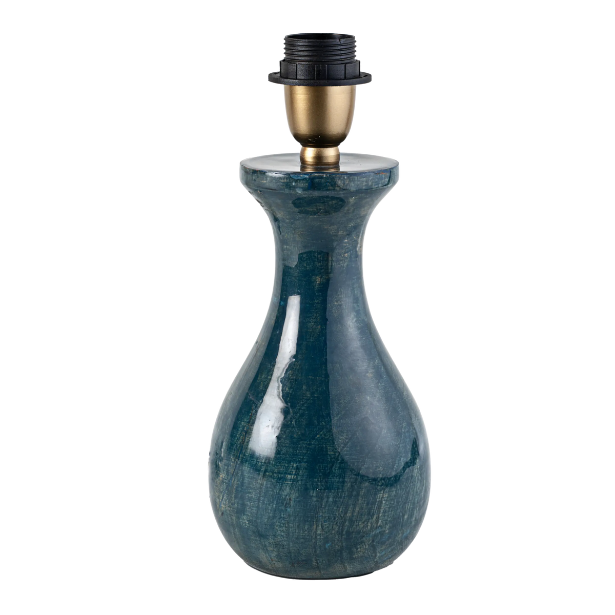 Lagoon Wooden Table Lamp Blue Wash Base Only 13x29cm