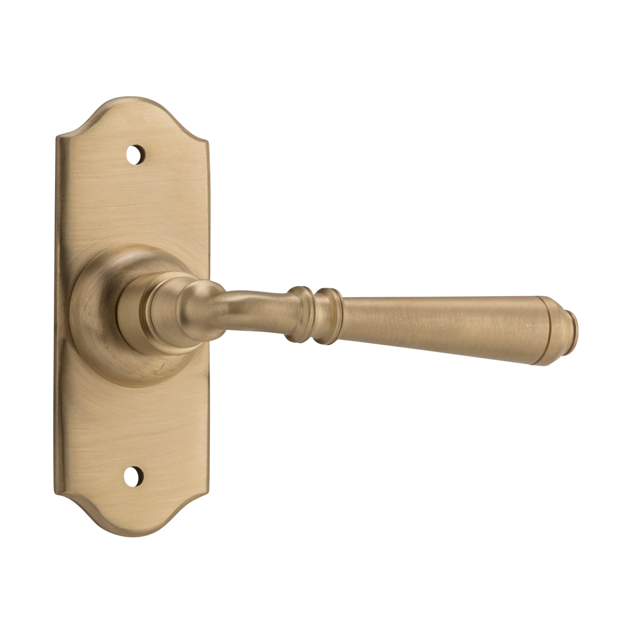 6642 Door Lever Reims Latch Pair Satin Brass H110xW40xP70mm