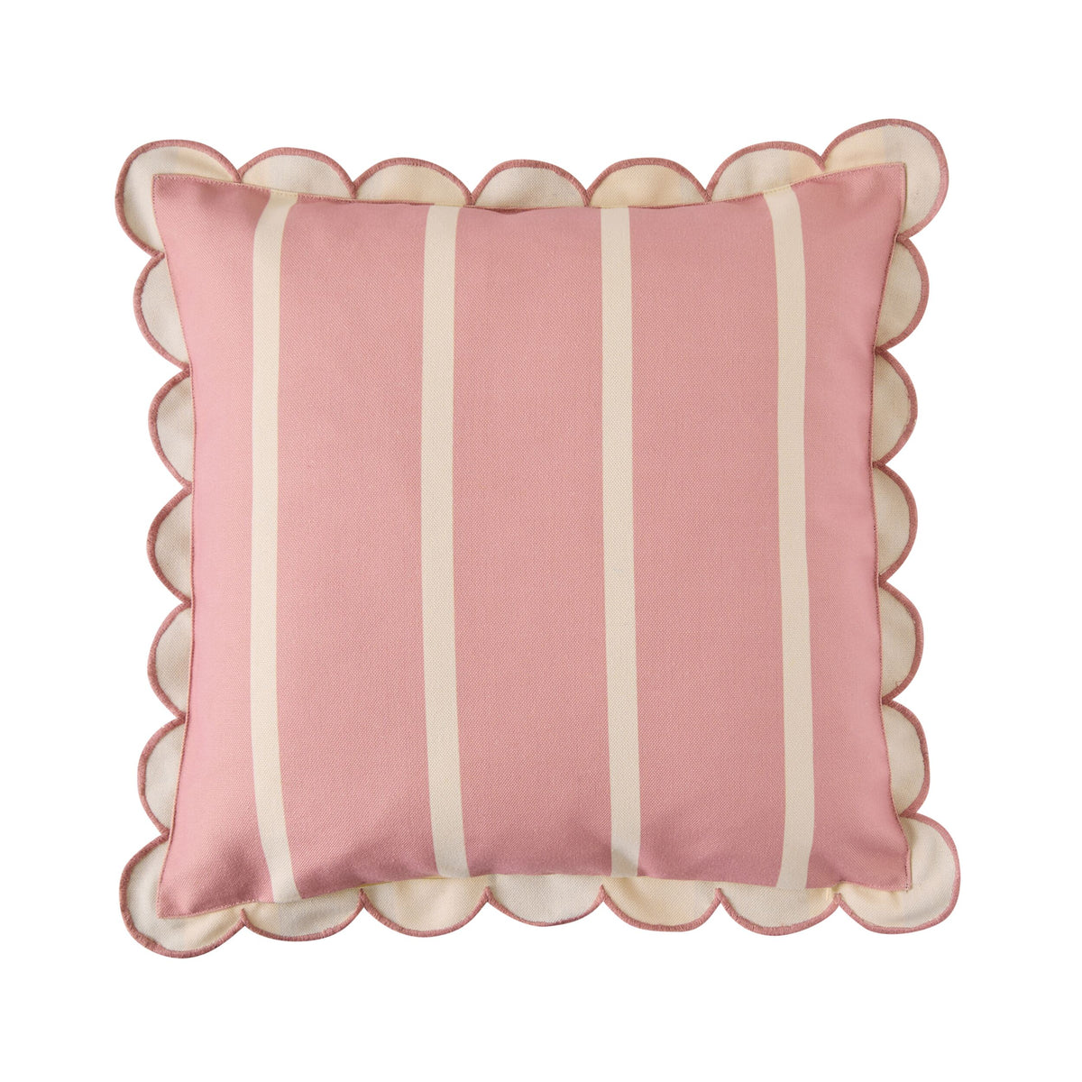 Aruba Scallop Edge Stripe Outdoor Cushion Berry 45x45cm